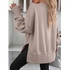 image:imageANRABESS Women Oversized Sweatshirts Thumbhole Long Sleeve Hoodies Shirts 2026 Fall Side Slit Pullover Top Teen Y2k OutfitsLight Khaki