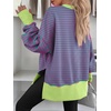 image:imageANRABESS Women Oversized Sweatshirts Thumbhole Long Sleeve Hoodies Shirts 2026 Fall Side Slit Pullover Top Teen Y2k OutfitsPink Green Striped