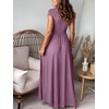 image:imageANRABESS Women Summer Deep V Neck Short Sleeve Dresses Slit Elegant Wedding Guest Formal Cocktail Evening Maxi Long DressDark Pink