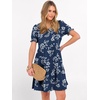 image:imageANRABESS Women Summer Square Neck Puff Short Sleeve Mini Dress 2026 Casual Flowy Sundress Beach Vacation Clothes with PocketsDark Navy Floral