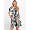 image:imageANRABESS Women Summer Square Neck Puff Short Sleeve Mini Dress 2026 Casual Flowy Sundress Beach Vacation Clothes with PocketsFloral Colorful Leaves