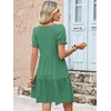 image:imageANRABESS Women Summer Square Neck Puff Short Sleeve Mini Dress 2026 Casual Flowy Sundress Beach Vacation Clothes with PocketsLight Green Orange Striped