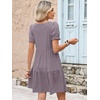 image:imageANRABESS Women Summer Square Neck Puff Short Sleeve Mini Dress 2026 Casual Flowy Sundress Beach Vacation Clothes with PocketsRed Blue Striped