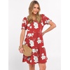 image:imageANRABESS Women Summer Square Neck Puff Short Sleeve Mini Dress 2026 Casual Flowy Sundress Beach Vacation Clothes with PocketsRed White Floral