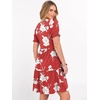 image:imageANRABESS Women Summer Square Neck Puff Short Sleeve Mini Dress 2026 Casual Flowy Sundress Beach Vacation Clothes with PocketsRed White Floral