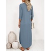 image:imageANRABESS Womens 34 Sleeve Maxi Dress amp Pockets  Soft Wrinkle Resistance FabricCasual LooseCrewneck SplitTravel Vacation Work AllDay WearFall Spring Transition OutfitsGrey Blue