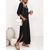 image:imageANRABESS Womens 34 Sleeve Maxi Dress amp Pockets  Soft Wrinkle Resistance FabricCasual LooseCrewneck SplitTravel Vacation Work AllDay WearFall Spring Transition OutfitsBlack