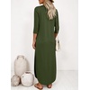 image:imageANRABESS Womens 34 Sleeve Maxi Dress amp Pockets  Soft Wrinkle Resistance FabricCasual LooseCrewneck SplitTravel Vacation Work AllDay WearFall Spring Transition OutfitsArmy Green