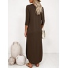 image:imageANRABESS Womens 34 Sleeve Maxi Dress amp Pockets  Soft Wrinkle Resistance FabricCasual LooseCrewneck SplitTravel Vacation Work AllDay WearFall Spring Transition OutfitsBrown