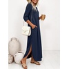 image:imageANRABESS Womens 34 Sleeve Maxi Dress amp Pockets  Soft Wrinkle Resistance FabricCasual LooseCrewneck SplitTravel Vacation Work AllDay WearFall Spring Transition OutfitsNavy Blue