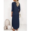 image:imageANRABESS Womens 34 Sleeve Maxi Dress amp Pockets  Soft Wrinkle Resistance FabricCasual LooseCrewneck SplitTravel Vacation Work AllDay WearFall Spring Transition OutfitsNavy Blue