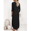 image:imageANRABESS Womens 34 Sleeve Maxi Dress amp Pockets  Soft Wrinkle Resistance FabricCasual LooseCrewneck SplitTravel Vacation Work AllDay WearFall Spring Transition OutfitsBlack