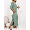 image:imageANRABESS Womens 34 Sleeve Maxi Dress amp Pockets  Soft Wrinkle Resistance FabricCasual LooseCrewneck SplitTravel Vacation Work AllDay WearFall Spring Transition OutfitsLight Green