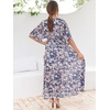 image:imageANRABESS Womens Boho Floral Wedding Guest Maxi Dress  Flowy ALine Chiffon with Slit Elegant V Neck Wrap Elastic Waist Casual 12 Sleeve Spring Summer Outfits Tea PartyFloral Blue White