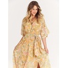 image:imageANRABESS Womens Boho Floral Wedding Guest Maxi Dress  Flowy ALine Chiffon with Slit Elegant V Neck Wrap Elastic Waist Casual 12 Sleeve Spring Summer Outfits Tea PartyFloral Yellow Pink