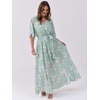 image:imageANRABESS Womens Boho Floral Wedding Guest Maxi Dress  Flowy ALine Chiffon with Slit Elegant V Neck Wrap Elastic Waist Casual 12 Sleeve Spring Summer Outfits Tea PartyFloral Lake
