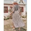 image:imageANRABESS Womens Boho Floral Wedding Guest Maxi Dress  Flowy ALine Chiffon with Slit Elegant V Neck Wrap Elastic Waist Casual 12 Sleeve Spring Summer Outfits Tea PartyConch
