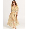 image:imageANRABESS Womens Boho Floral Wedding Guest Maxi Dress  Flowy ALine Chiffon with Slit Elegant V Neck Wrap Elastic Waist Casual 12 Sleeve Spring Summer Outfits Tea PartyFloral Yellow Pink