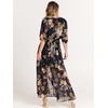 image:imageANRABESS Womens Boho Floral Wedding Guest Maxi Dress  Flowy ALine Chiffon with Slit Elegant V Neck Wrap Elastic Waist Casual 12 Sleeve Spring Summer Outfits Tea PartyFloral Black Yellow