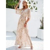 image:imageANRABESS Womens Boho Floral Wedding Guest Maxi Dress  Flowy ALine Chiffon with Slit Elegant V Neck Wrap Elastic Waist Casual 12 Sleeve Spring Summer Outfits Tea PartyFloral Yellow White