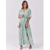 image:imageANRABESS Womens Boho Floral Wedding Guest Maxi Dress  Flowy ALine Chiffon with Slit Elegant V Neck Wrap Elastic Waist Casual 12 Sleeve Spring Summer Outfits Tea PartyFloral Lake