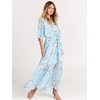 image:imageANRABESS Womens Boho Floral Wedding Guest Maxi Dress  Flowy ALine Chiffon with Slit Elegant V Neck Wrap Elastic Waist Casual 12 Sleeve Spring Summer Outfits Tea PartyBlue Flor