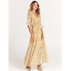 image:imageANRABESS Womens Boho Floral Wedding Guest Maxi Dress  Flowy ALine Chiffon with Slit Elegant V Neck Wrap Elastic Waist Casual 12 Sleeve Spring Summer Outfits Tea PartyFloral Yellow Pink
