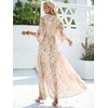 image:imageANRABESS Womens Boho Floral Wedding Guest Maxi Dress  Flowy ALine Chiffon with Slit Elegant V Neck Wrap Elastic Waist Casual 12 Sleeve Spring Summer Outfits Tea PartyFloral Yellow White