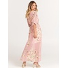 image:imageANRABESS Womens Boho Floral Wedding Guest Maxi Dress  Flowy ALine Chiffon with Slit Elegant V Neck Wrap Elastic Waist Casual 12 Sleeve Spring Summer Outfits Tea PartyFloral Pink