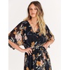 image:imageANRABESS Womens Boho Floral Wedding Guest Maxi Dress  Flowy ALine Chiffon with Slit Elegant V Neck Wrap Elastic Waist Casual 12 Sleeve Spring Summer Outfits Tea PartyFloral Black Yellow