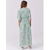 image:imageANRABESS Womens Boho Floral Wedding Guest Maxi Dress  Flowy ALine Chiffon with Slit Elegant V Neck Wrap Elastic Waist Casual 12 Sleeve Spring Summer Outfits Tea PartyFloral Lake