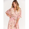 image:imageANRABESS Womens Boho Floral Wedding Guest Maxi Dress  Flowy ALine Chiffon with Slit Elegant V Neck Wrap Elastic Waist Casual 12 Sleeve Spring Summer Outfits Tea PartyFloral Pink