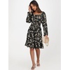image:imageANRABESS Womens Dress Long Lantern Sleeve Square Neck Elastic Waist Ruffle Flowy Swing ALine Short Dresses 2026 Fall FashionBlack Floral