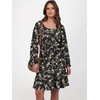 image:imageANRABESS Womens Dress Long Lantern Sleeve Square Neck Elastic Waist Ruffle Flowy Swing ALine Short Dresses 2026 Fall FashionBlack Floral