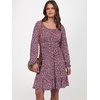 image:imageANRABESS Womens Dress Long Lantern Sleeve Square Neck Elastic Waist Ruffle Flowy Swing ALine Short Dresses 2026 Fall FashionBlack Pink Floral