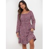 image:imageANRABESS Womens Dress Long Lantern Sleeve Square Neck Elastic Waist Ruffle Flowy Swing ALine Short Dresses 2026 Fall FashionBlack Pink Floral