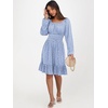 image:imageANRABESS Womens Dress Long Lantern Sleeve Square Neck Elastic Waist Ruffle Flowy Swing ALine Short Dresses 2026 Fall FashionBlue White Floral