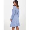 image:imageANRABESS Womens Dress Long Lantern Sleeve Square Neck Elastic Waist Ruffle Flowy Swing ALine Short Dresses 2026 Fall FashionBlue White Floral