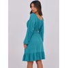 image:imageANRABESS Womens Dress Long Lantern Sleeve Square Neck Elastic Waist Ruffle Flowy Swing ALine Short Dresses 2026 Fall FashionLake