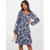 image:imageANRABESS Womens Dress Long Lantern Sleeve Square Neck Elastic Waist Ruffle Flowy Swing ALine Short Dresses 2026 Fall FashionNavy White Floral
