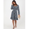 image:imageANRABESS Womens Dress Long Lantern Sleeve Square Neck Elastic Waist Ruffle Flowy Swing ALine Short Dresses 2026 Fall FashionPrint Blue White