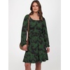 image:imageANRABESS Womens Dress Long Lantern Sleeve Square Neck Elastic Waist Ruffle Flowy Swing ALine Short Dresses 2026 Fall FashionPrint Green Leaf