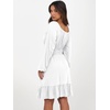 image:imageANRABESS Womens Dress Long Lantern Sleeve Square Neck Elastic Waist Ruffle Flowy Swing ALine Short Dresses 2026 Fall FashionWhite