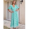 image:imageANRABESS Womens Floral Maxi Formal Dress Summer Mesh Short Sleeve V Neck Empire Waist Wedding Guest Party DressesLight Blue Floral