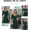image:imageANRABESS Womens Lantern Short Sleeve Square Neck Casual Flowy Mini Dresses 2026 Holiday Summer Spring Beach Vacation ClothesDark Green
