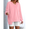 image:imageANRABESS Womens Long Sleeve VNeck Oversized Sweatshirts  Soft Lightweight Loose Fit Pullover Tops Casual School Workout Office Tunic Shirts Teen Girls Outfit Fall Winter ClothesPink