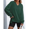 image:imageANRABESS Womens Long Sleeve VNeck Oversized Sweatshirts  Soft Lightweight Loose Fit Pullover Tops Casual School Workout Office Tunic Shirts Teen Girls Outfit Fall Winter ClothesDark Green