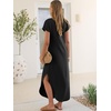 image:imageANRABESS Womens Summer Casual Long Maxi Dress with Pockets  Short Sleeve Crew NeckSoft Smooth LightweightLoose FitBeach Vacation ClothesBusiness Casual OutfitsTravel AllDay WearBlack