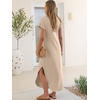 image:imageANRABESS Womens Summer Casual Long Maxi Dress with Pockets  Short Sleeve Crew NeckSoft Smooth LightweightLoose FitBeach Vacation ClothesBusiness Casual OutfitsTravel AllDay WearAlmond