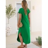 image:imageANRABESS Womens Summer Casual Long Maxi Dress with Pockets  Short Sleeve Crew NeckSoft Smooth LightweightLoose FitBeach Vacation ClothesBusiness Casual OutfitsTravel AllDay WearGreen